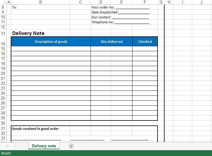 Delivery Note Printing Services Nairobi