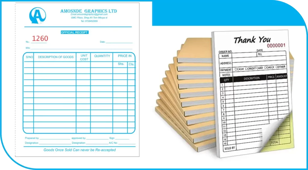 Receipt Books branding Services Nairobi Receipt Books branding Services Nairobi