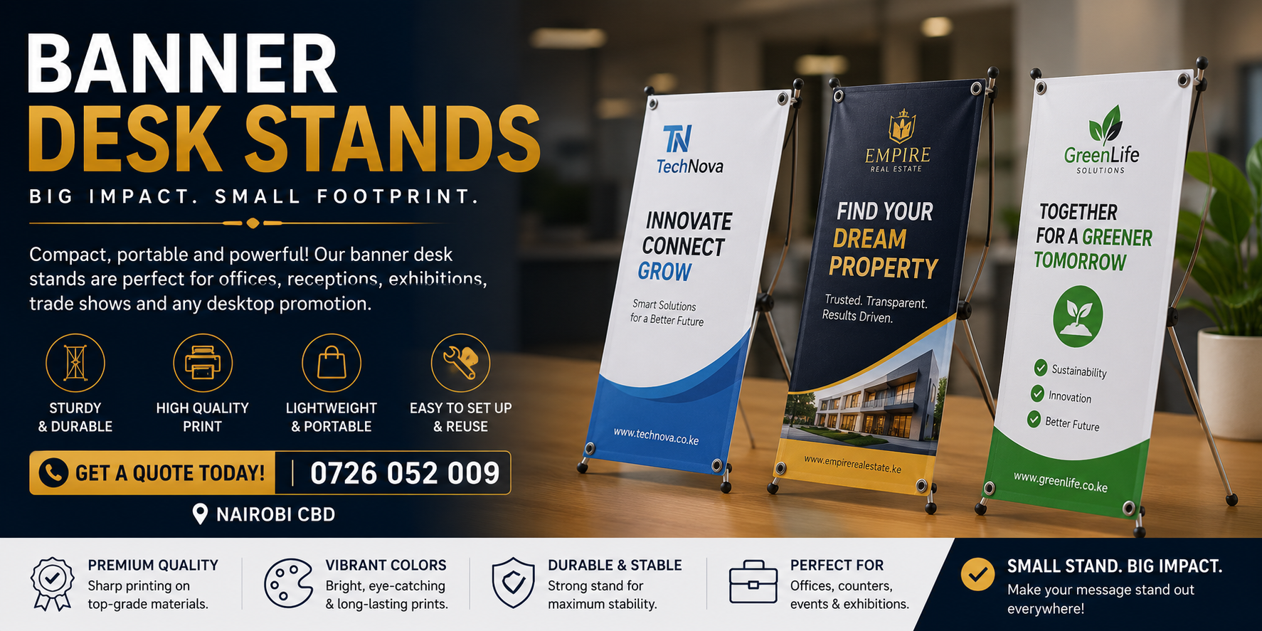 Banner Desk Stands Printing Banner Desk Stands Printing
