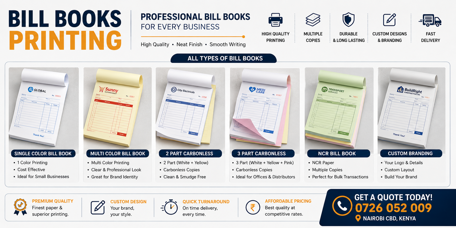 Bill Books Printing