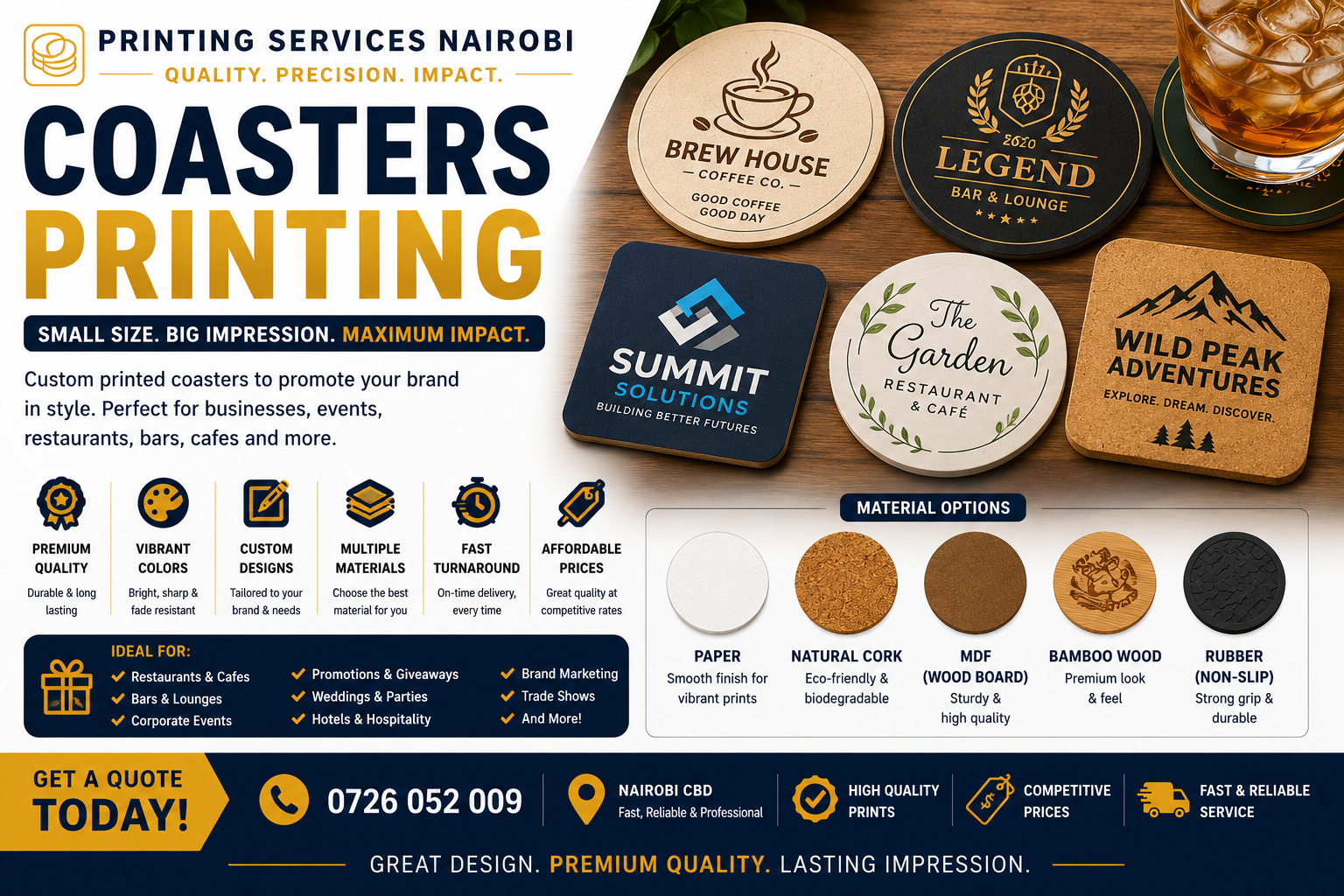 Coasters branding Coasters branding