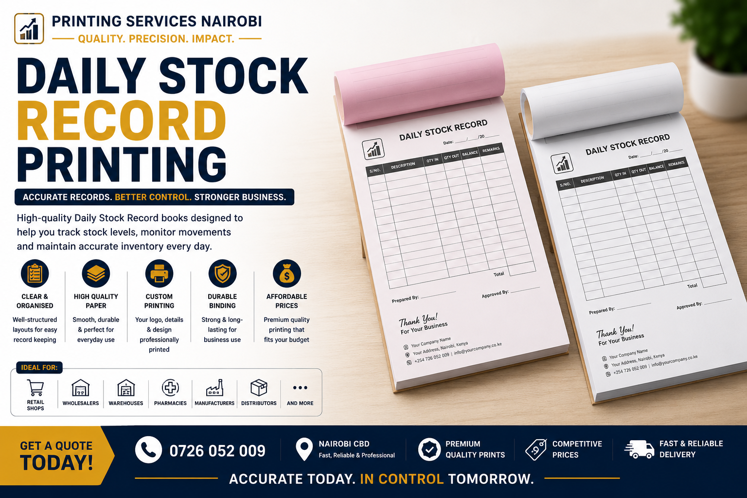 Daily Stock Record Printing in nairobi