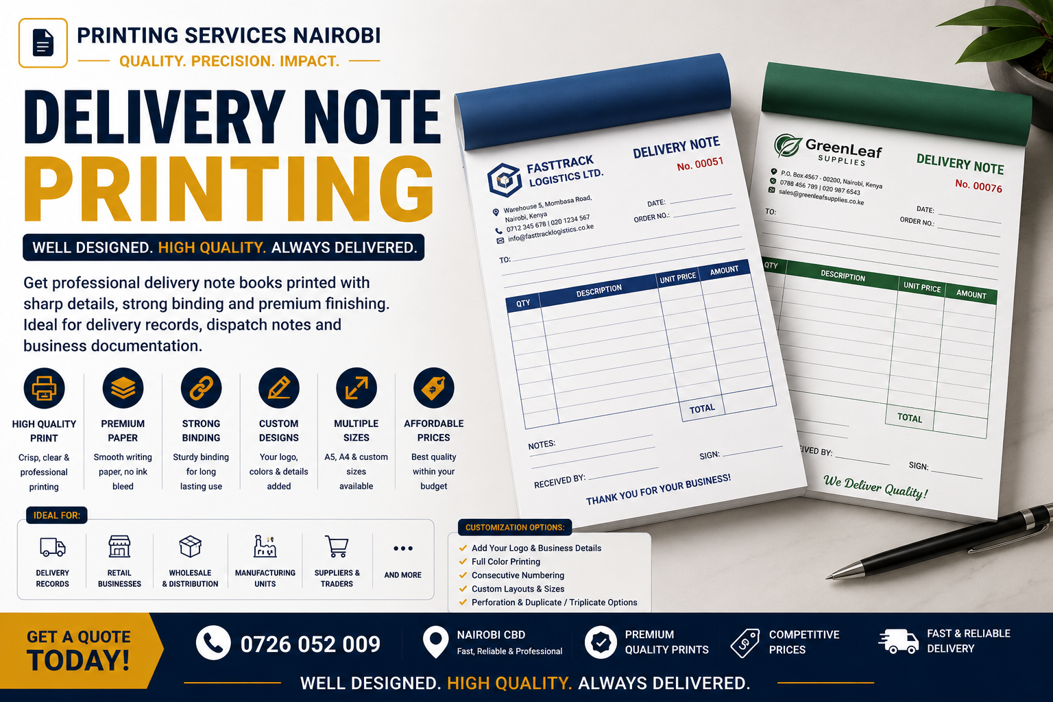 Delivery Note Printing in nairobi Delivery Note Printing in nairobi