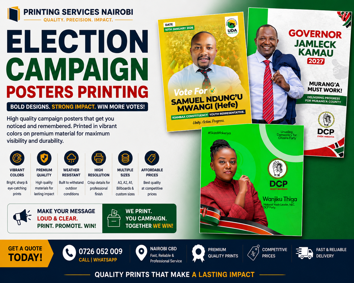 Election Campaign Posters Printing in nairobi