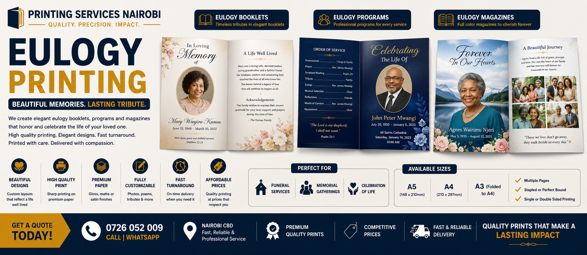 Eulogy Printing in nairobi