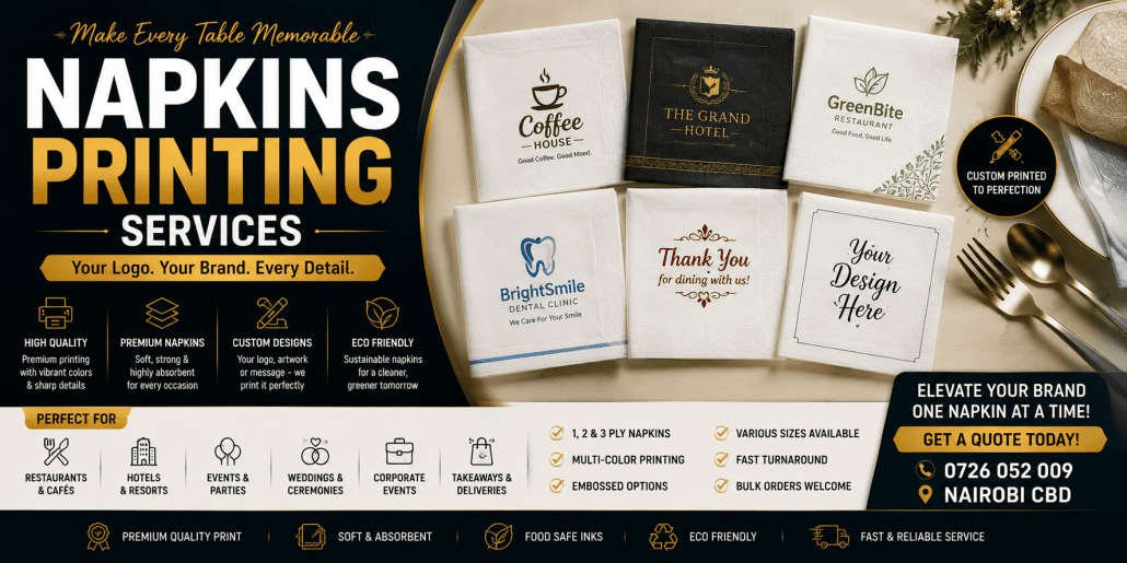 Napim Napkins Printing Services Nairobi ☑️ Branding Service