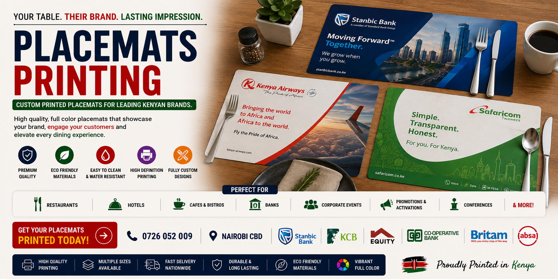 Placemats branding