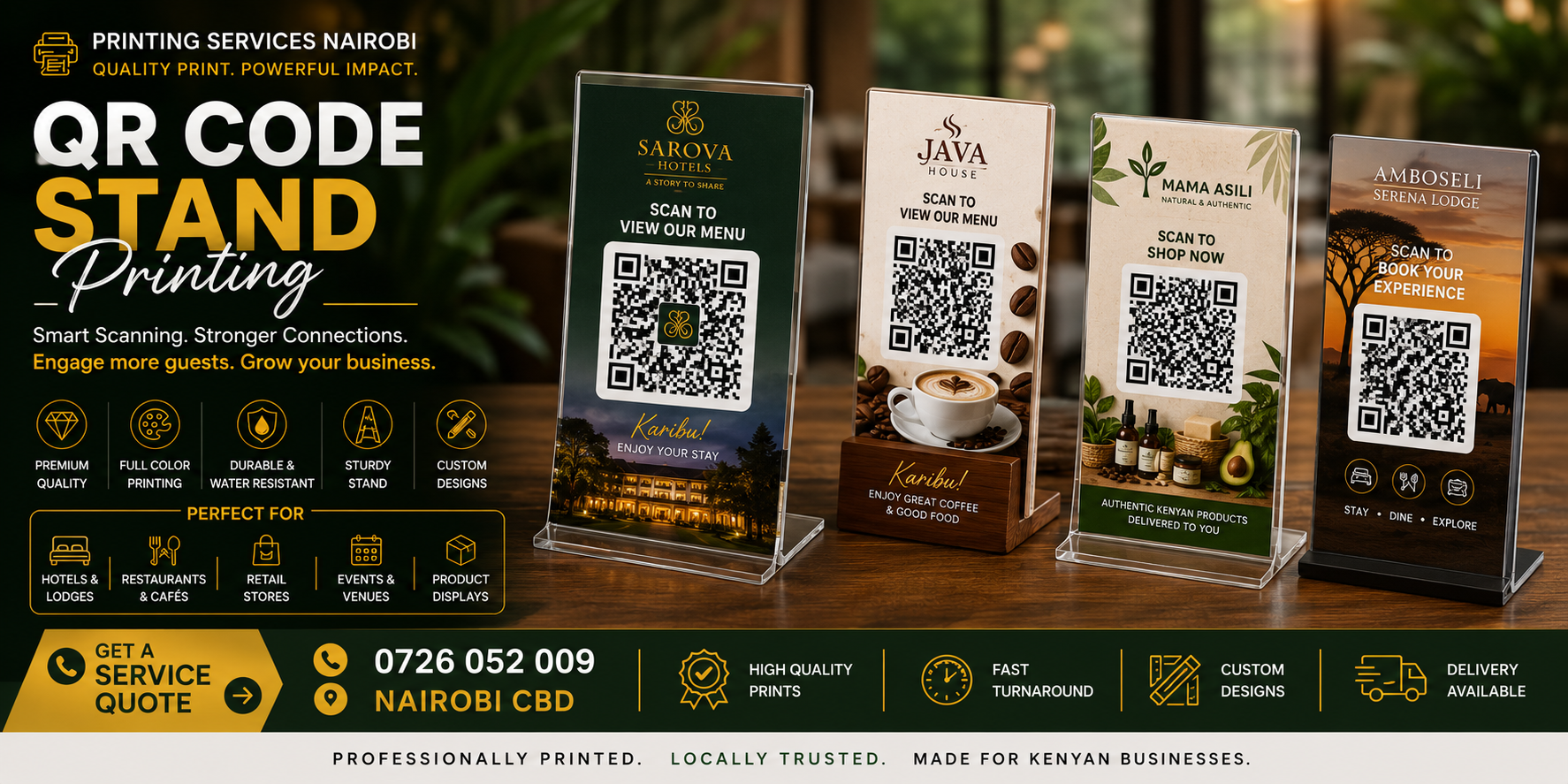 QR Code Stand Printing in nairobi
