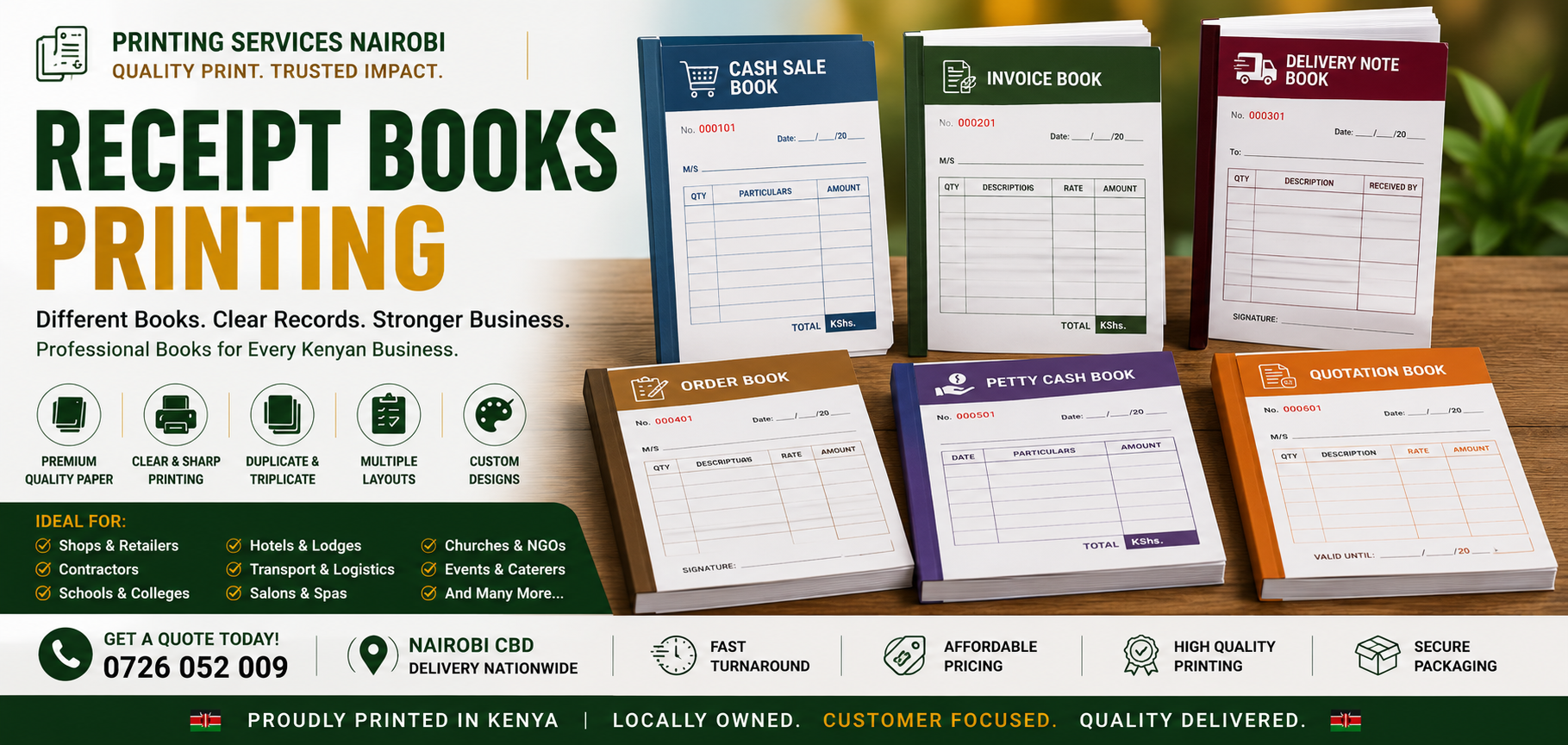 Receipt Books Printing in nairobi