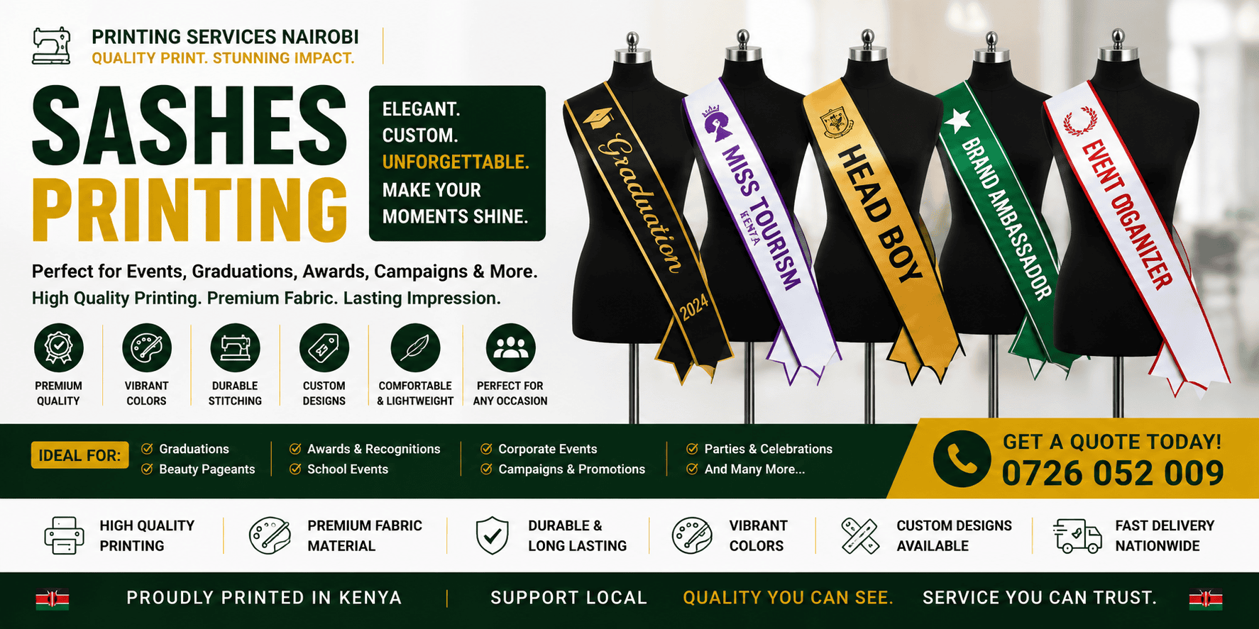 Sashes Printing Sashes Printing