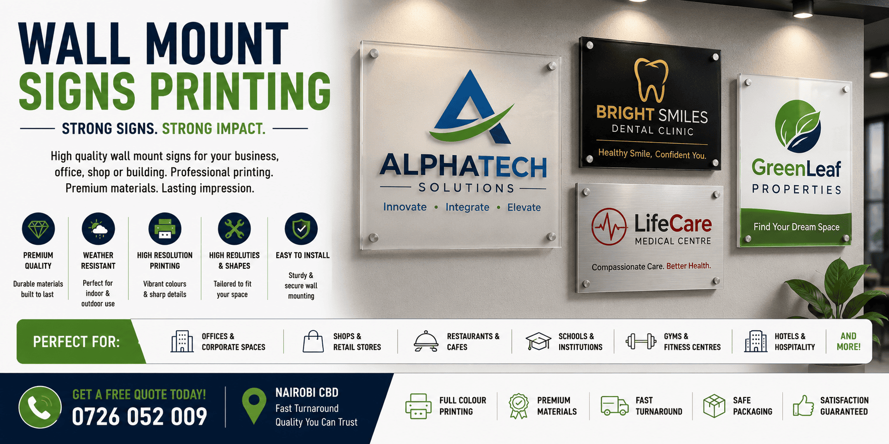 Wall Mount Signs Printing